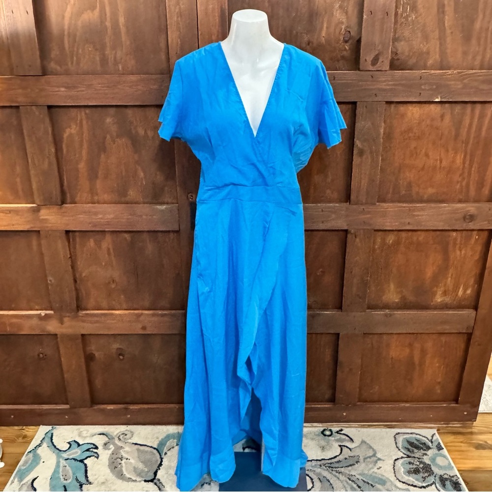 MISSLOOK Bright Blue V-Neck Maxi Dress